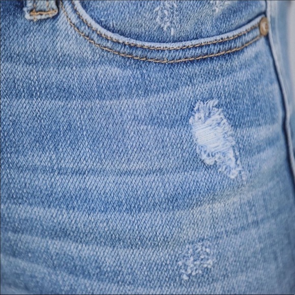 NWT High Rise Distressed Denim Jeans Bell Bottom Pants - Picture 10 of 10